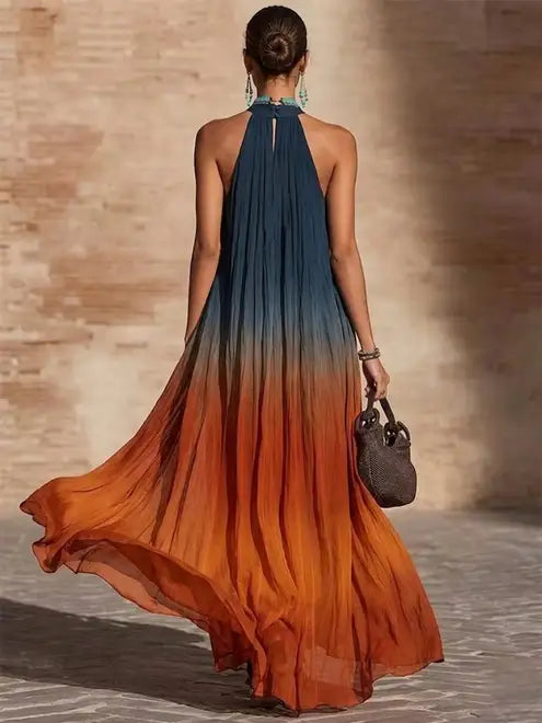 Calissa - Soft-Touch Halter-Neck Maxi Dress