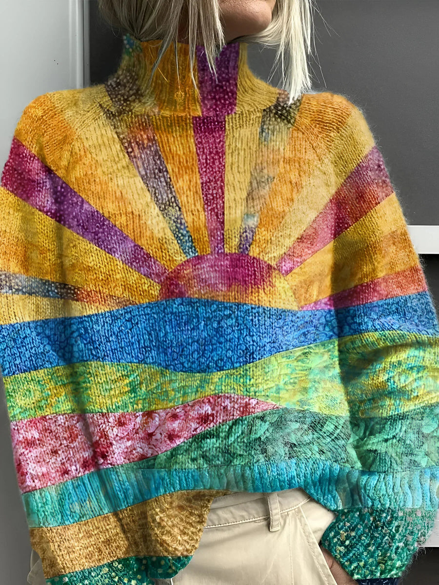 Noortje | Suéter de Cuello Alto Colorido y Alegre