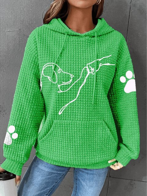 Betsy - Paw Print Waffle Hoodie