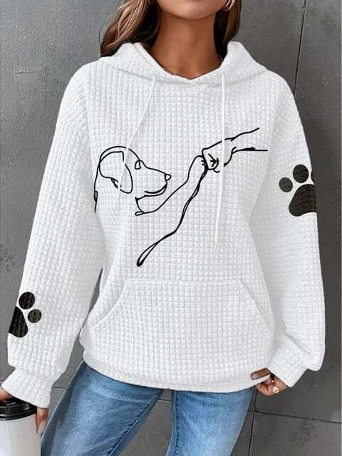 Betsy - Sweat à capuche gaufré Patte de chien