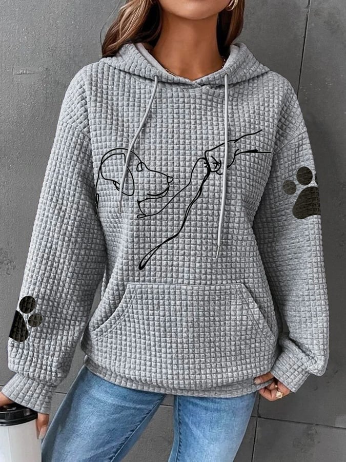 Betsy - Sweat à capuche gaufré Patte de chien
