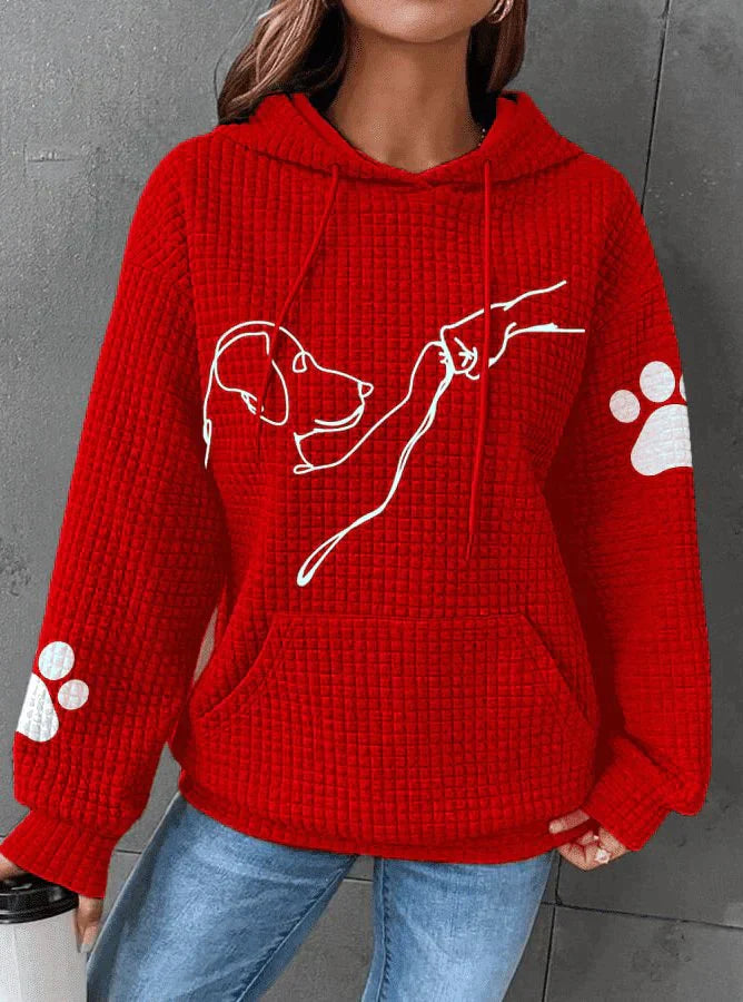 Betsy - Sweat à capuche gaufré Patte de chien
