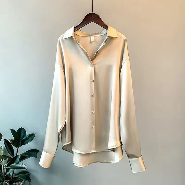 Olivia - Blusa de Satén de Lujo con Mangas Largas