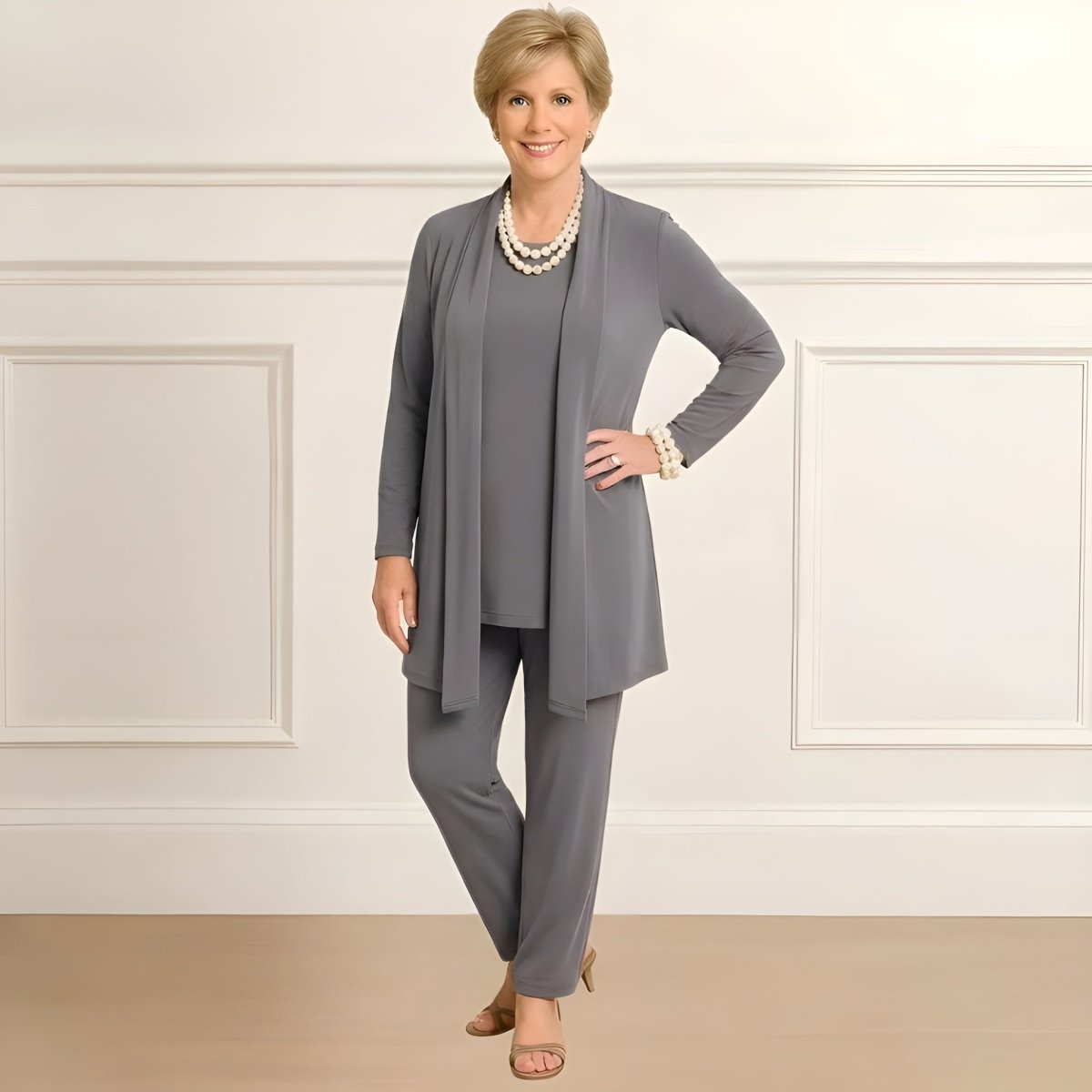 Rosy Cardigan, Top & Pants Set