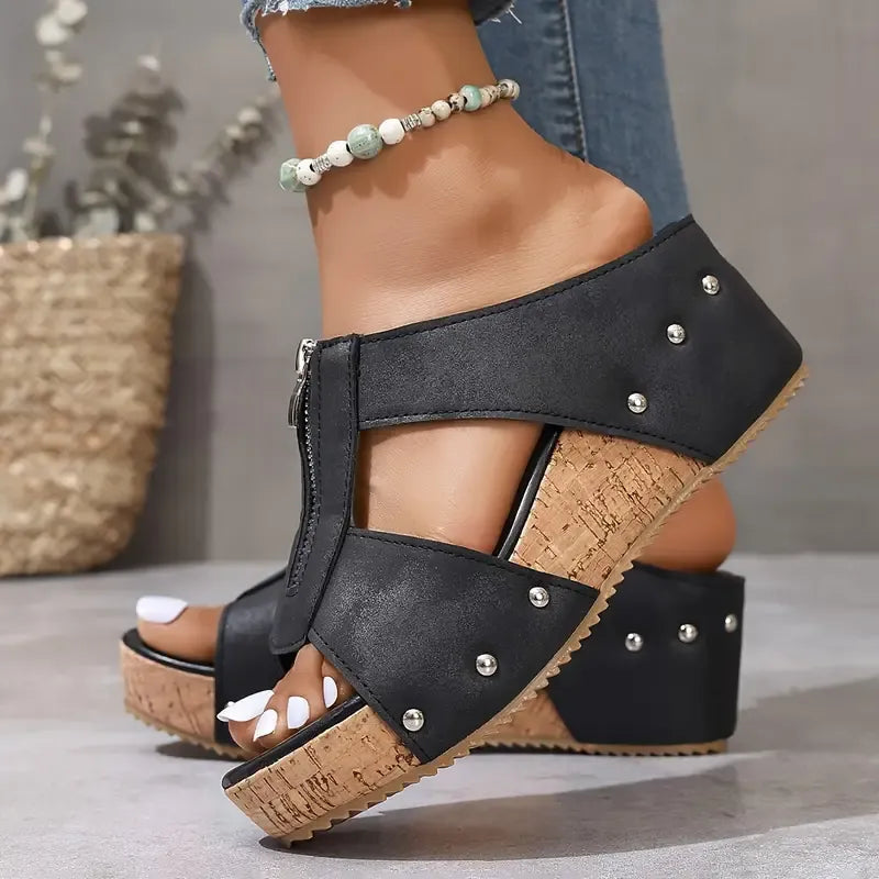 Calista™|Stylové sandály na klínku