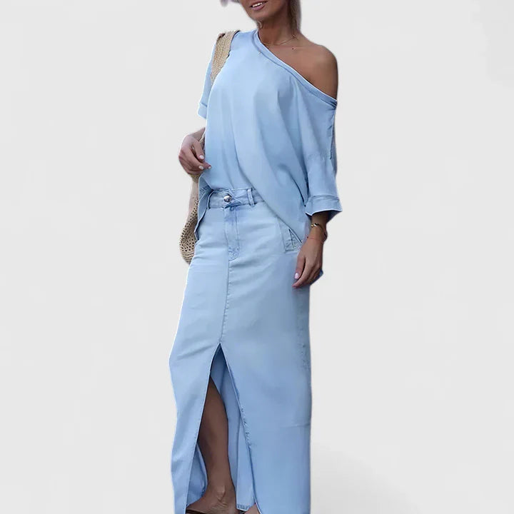 Averlynn | Elegantní souprava s maxi sukní