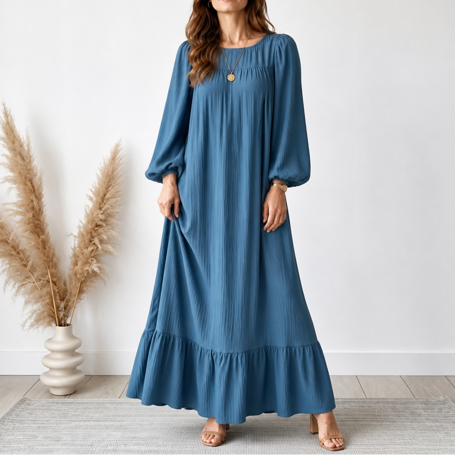 Wearbella – Oversized Bishop Sleeve Boho Maxi Dress