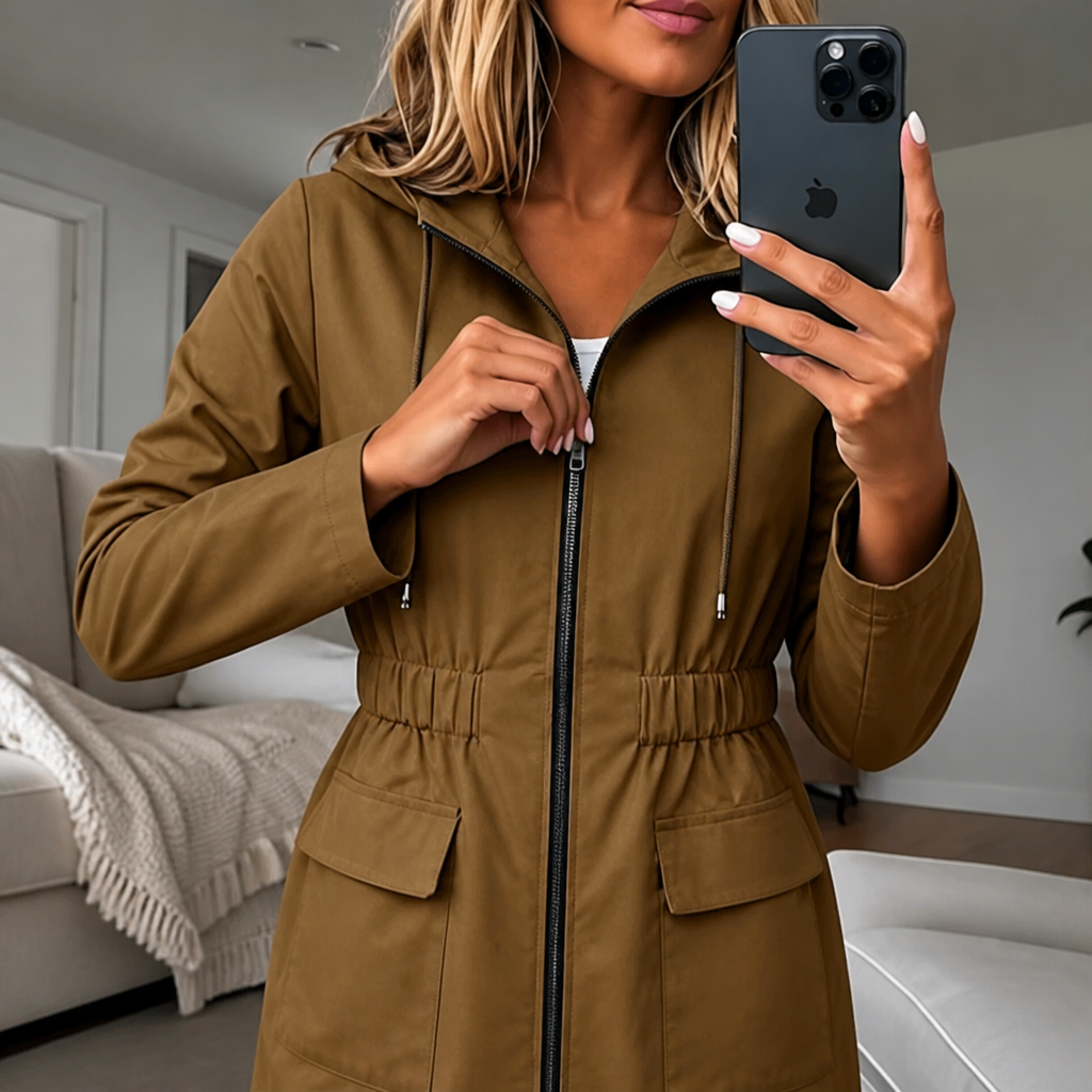 Rainfelle – Slim-Fit Drawstring Waist Hooded Rain Jacket