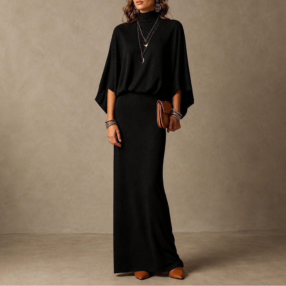 Wearbella – Batwing Sleeve Top And Long Skirt Set