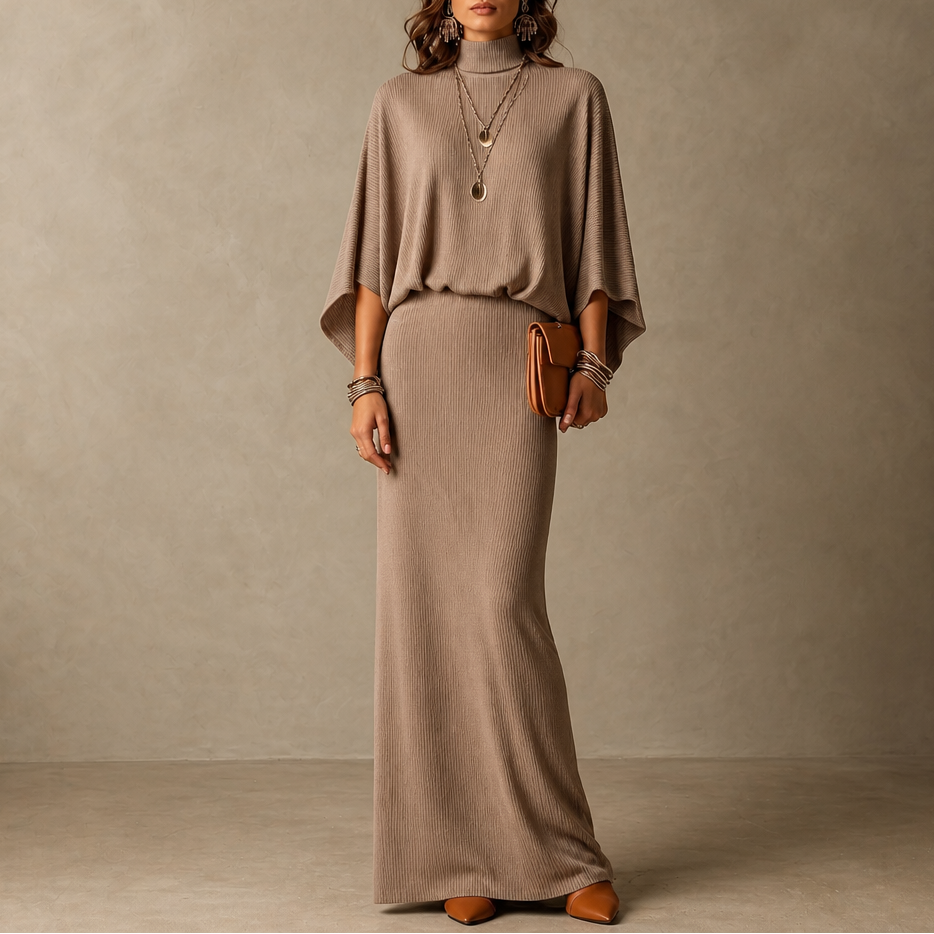 Wearbella – Batwing Sleeve Top And Long Skirt Set