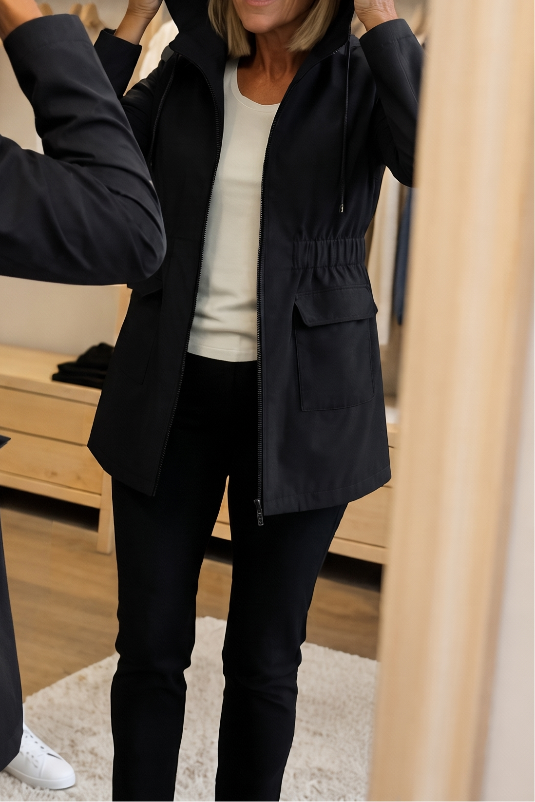 Rainfelle – Slim-Fit Drawstring Waist Hooded Rain Jacket
