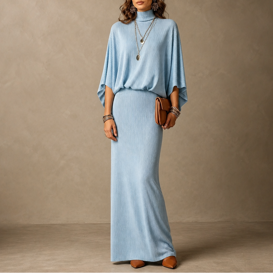 Wearbella – Batwing Sleeve Top And Long Skirt Set