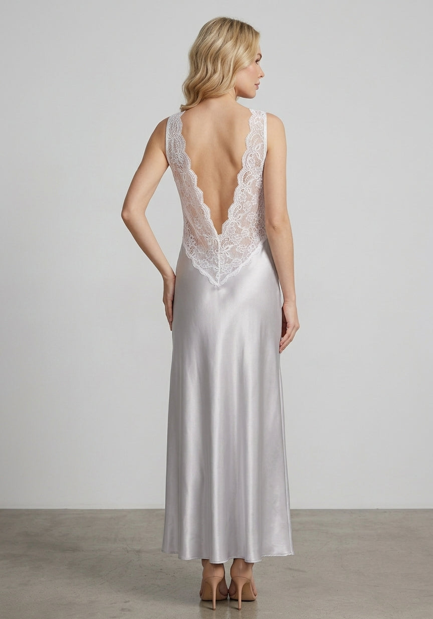 Rosalie | Soft Lace Backless Nightgown