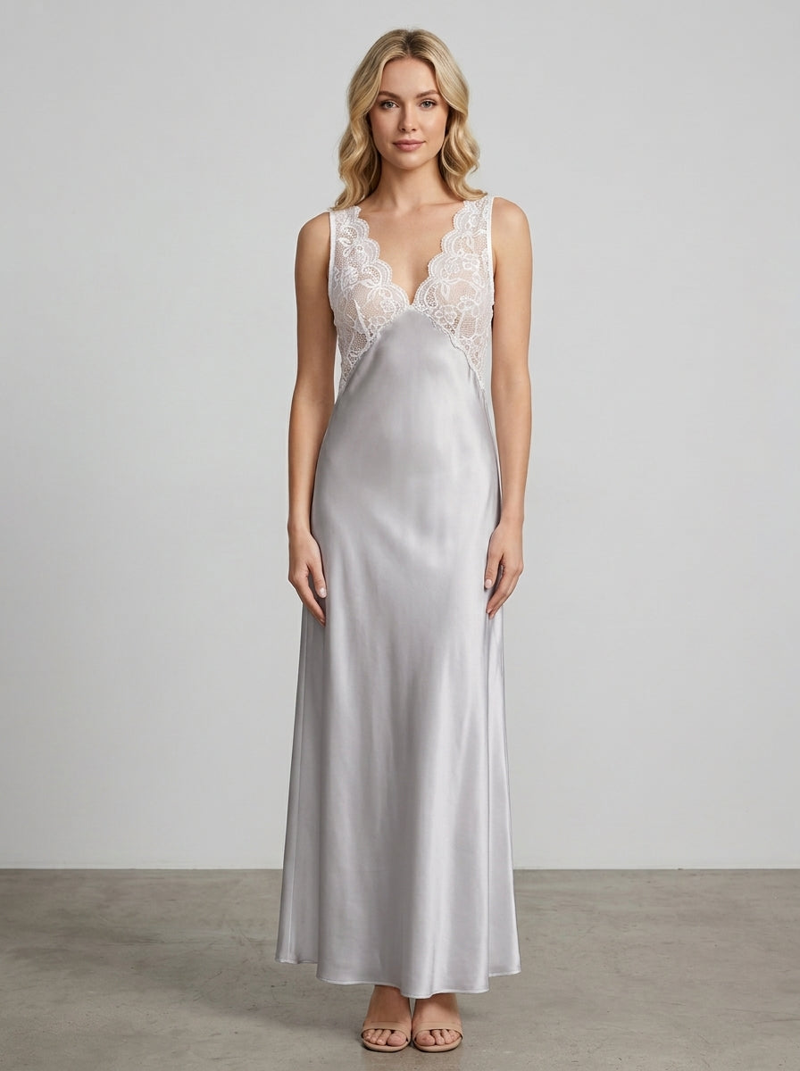 Rosalie | Soft Lace Backless Nightgown